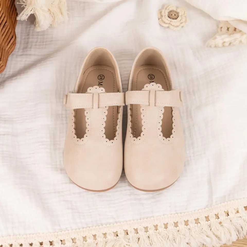 Pumps Flexible Elegant Fashion Breathable Soft PU Leather Solid Color Kids Shoes Non-slip Rubber Sole Fashion Casual SneakersXJ241209