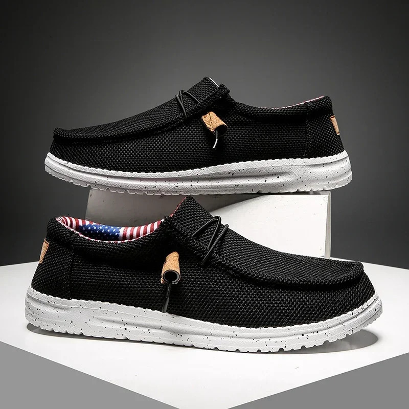 Men Casual Shoes Slip on Canvas Loafers Comfortable Walking Flats for Man Dude Non Slip Soft Moccasins Sneakers Summer 241209