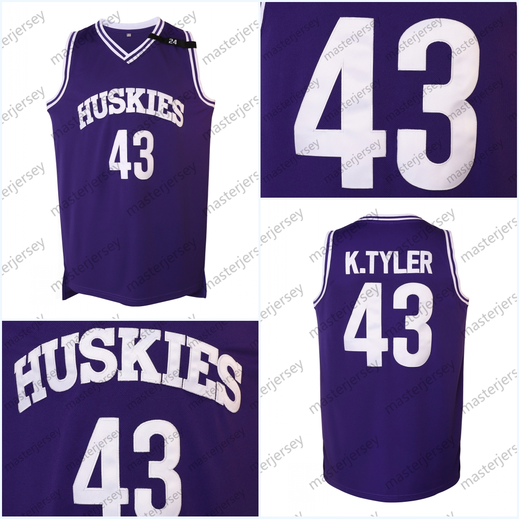 #43 K.TYLER Men's Sports Team Basketball Jersey Polyester Knit Fabric Embroidered Letters & Numbers Crew Neck Sleeveless Training Vest Jerseys