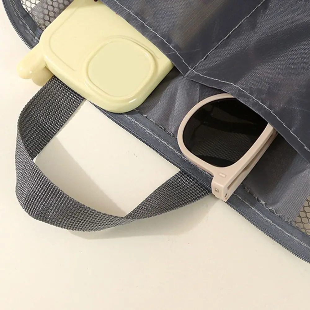 Mesh Shoulder Bag Large Capacity Hollow Beach Bags Multifunctional Transparent Makeup Storage Travel 241203