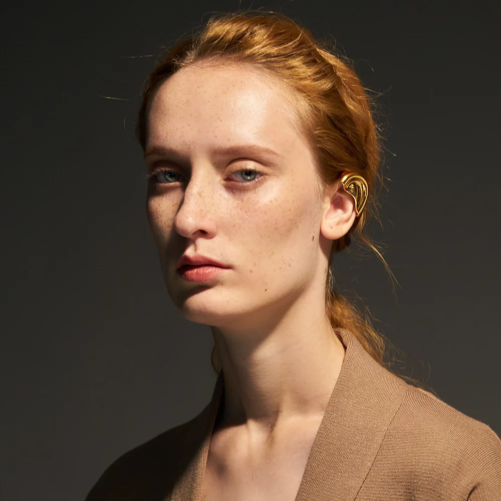 ENFASHION Auricle Earcup Clip on Womens Earrings Gold Cover Earrings Non Perforated Fashion Jewelry Brincos E201200 241209