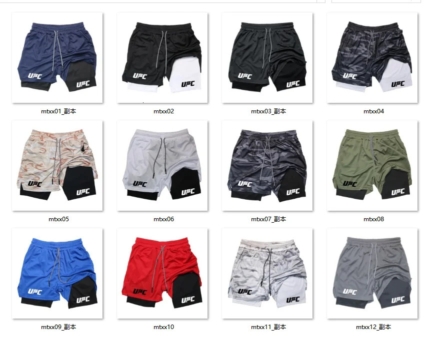 Mens 2-in-1 double-layer sports shorts casual gym workout tight shorts jogging net fast drying sportswear summer 241209