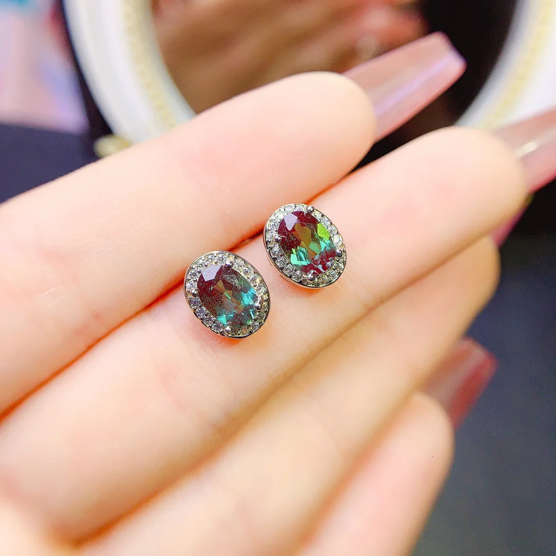 Color Change Alexander Stone Stud Earrings S925 Pure Silver Material Light Latest Classic Womens Earrings 241209
