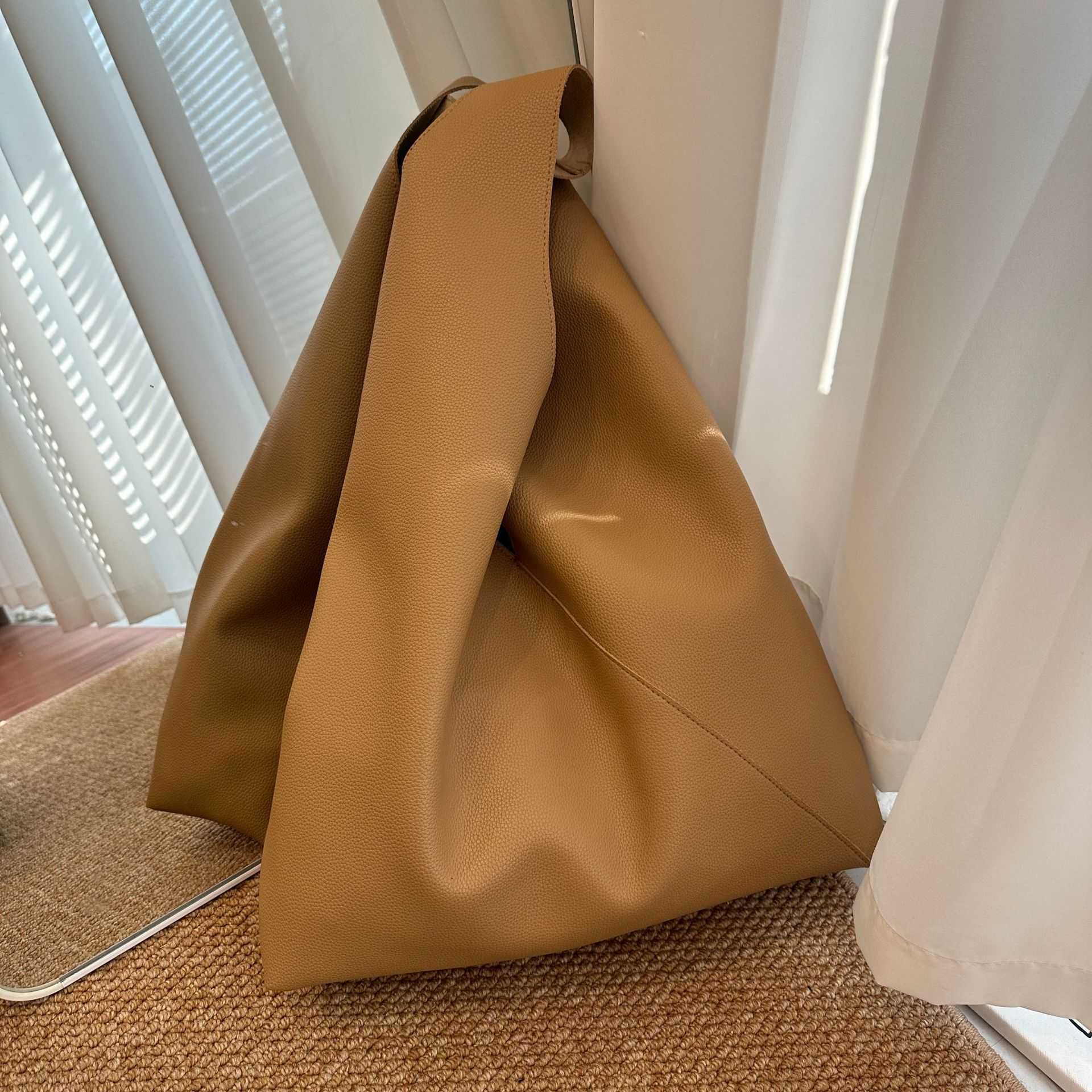 Soft leather texture tote bag trendy simple shoulder bag women's fashion crossbody bag large capacity mother child bag, women's bag 241215