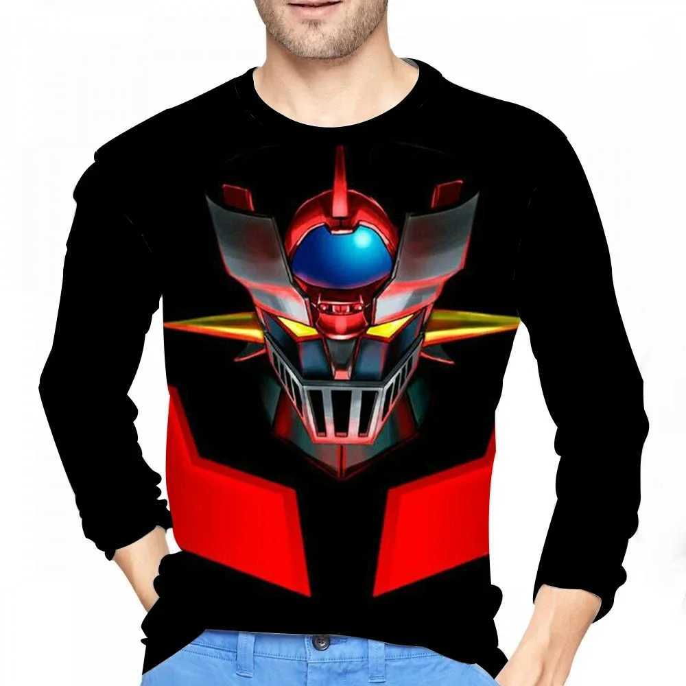 New Mazinger Z Anime Robot T-shirt 3D Printed Mens Long Sleeve T-shirt Street Clothing Oversized Harajuku Childrens T-shirt Top W241210