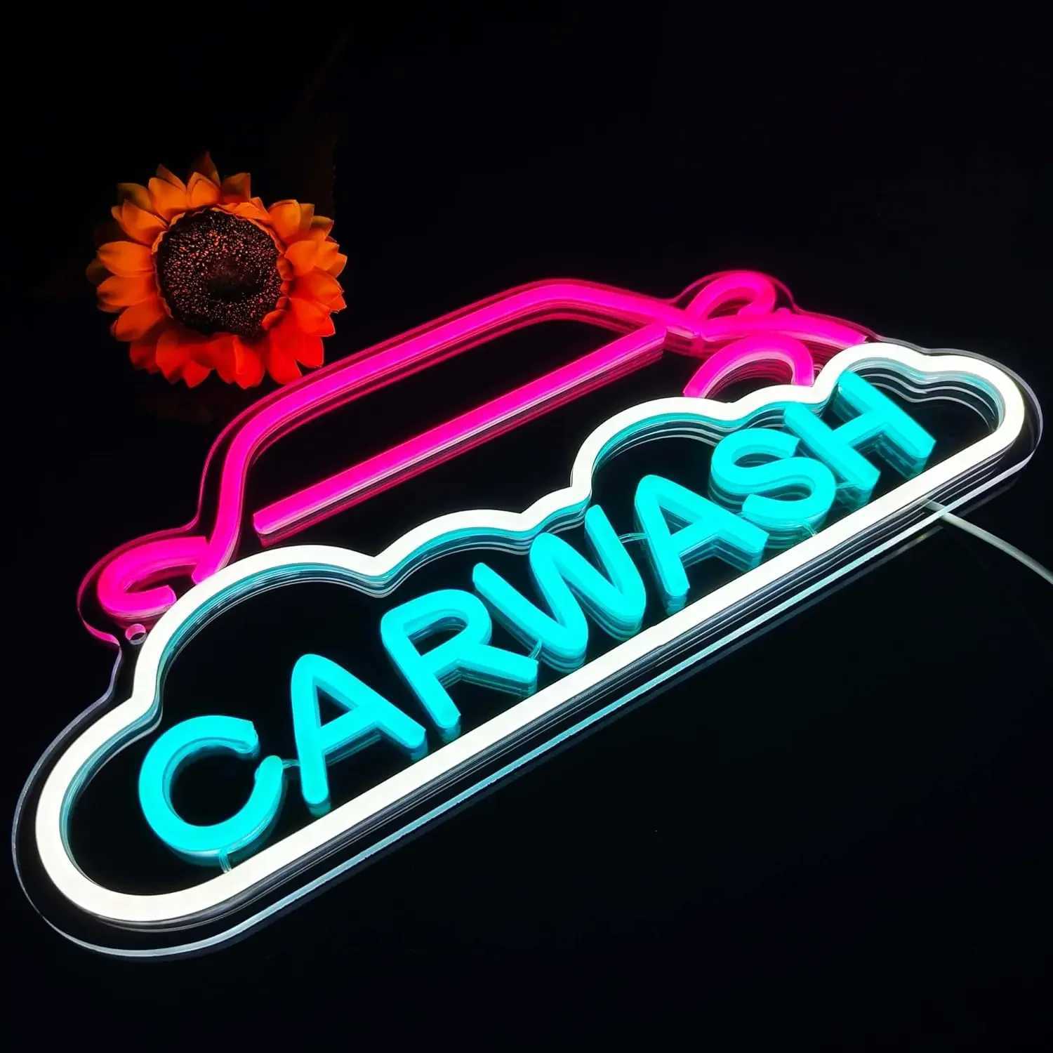 Car wash neon light design car service LED neon light logo suitable for car repair shops or car modification USB X241210