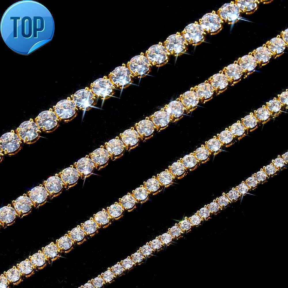 Elegant Gold Plated Tennis Chain Necklace with Sparkg Cubic Zirconia Dias for Women and Men Stylish Round Cuban k Design