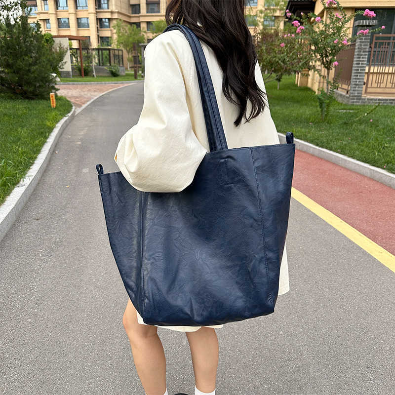 Large Capacity Tote Bun Mother Bag Shoulder Handheld Women's Texture Leather Bag 241215