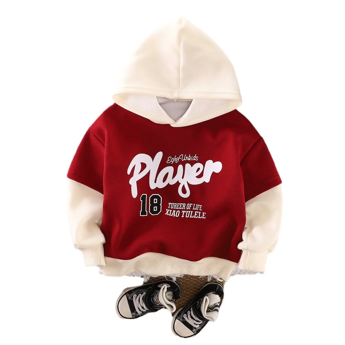 Autumn and Winter Baby Boys Hoodies Cotton Letter Printed Wool Warm Baby Boys Sportswear Loose Thick Velvet Childrens Zipper 241210