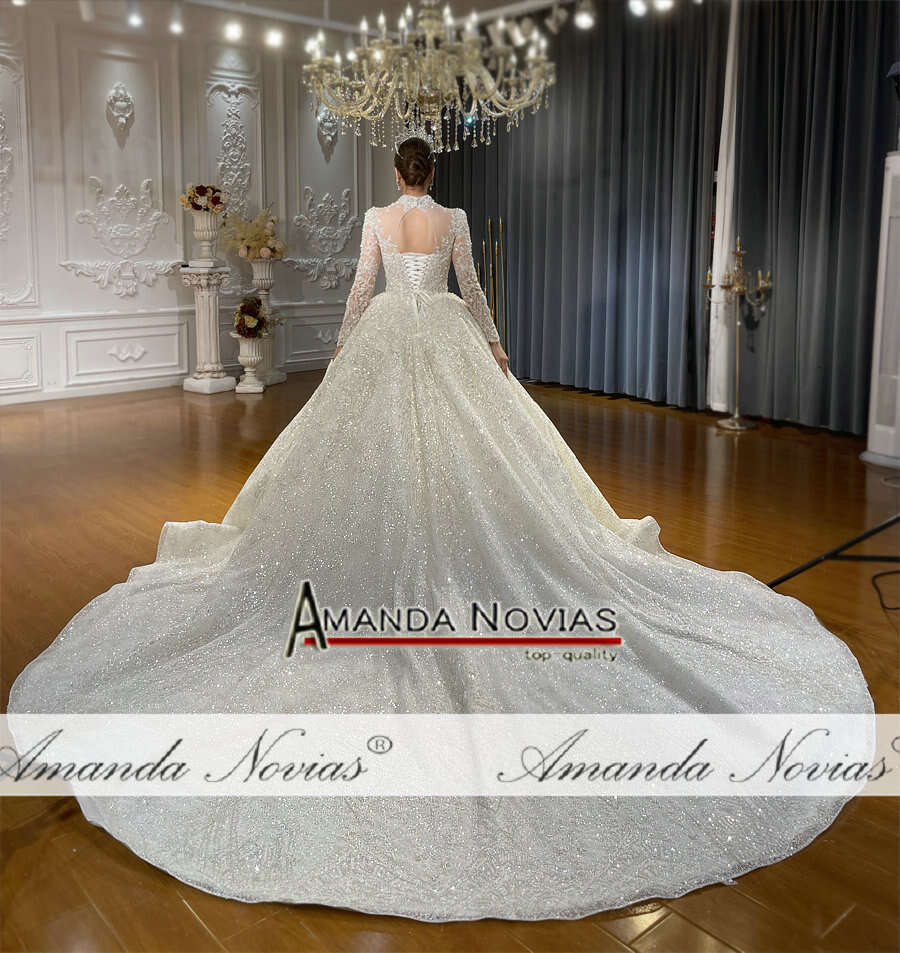 Customized Amanda Novias High Neck Wedding Dress