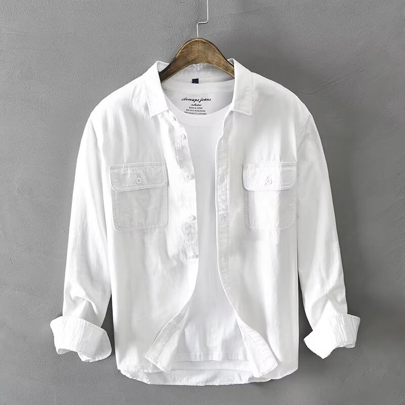 High Quality Men's Spring/Summer New Long Sleeved Cotton Linen Shirt Business Casual Loose Fitting T-Shirt Shirt Top M-3XL