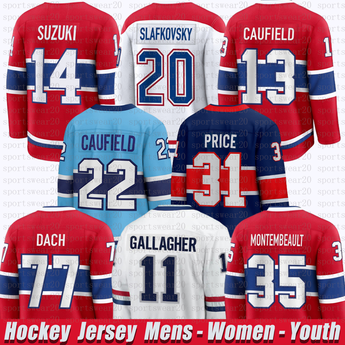 14 Nick Suzuki montreals hockey jersey canadiens jersey Cole Caufield Juraj Slafkovsky Hutson Brendan Gallagher Kirby Dach Sam Montembeault Patrick Roy jerseys