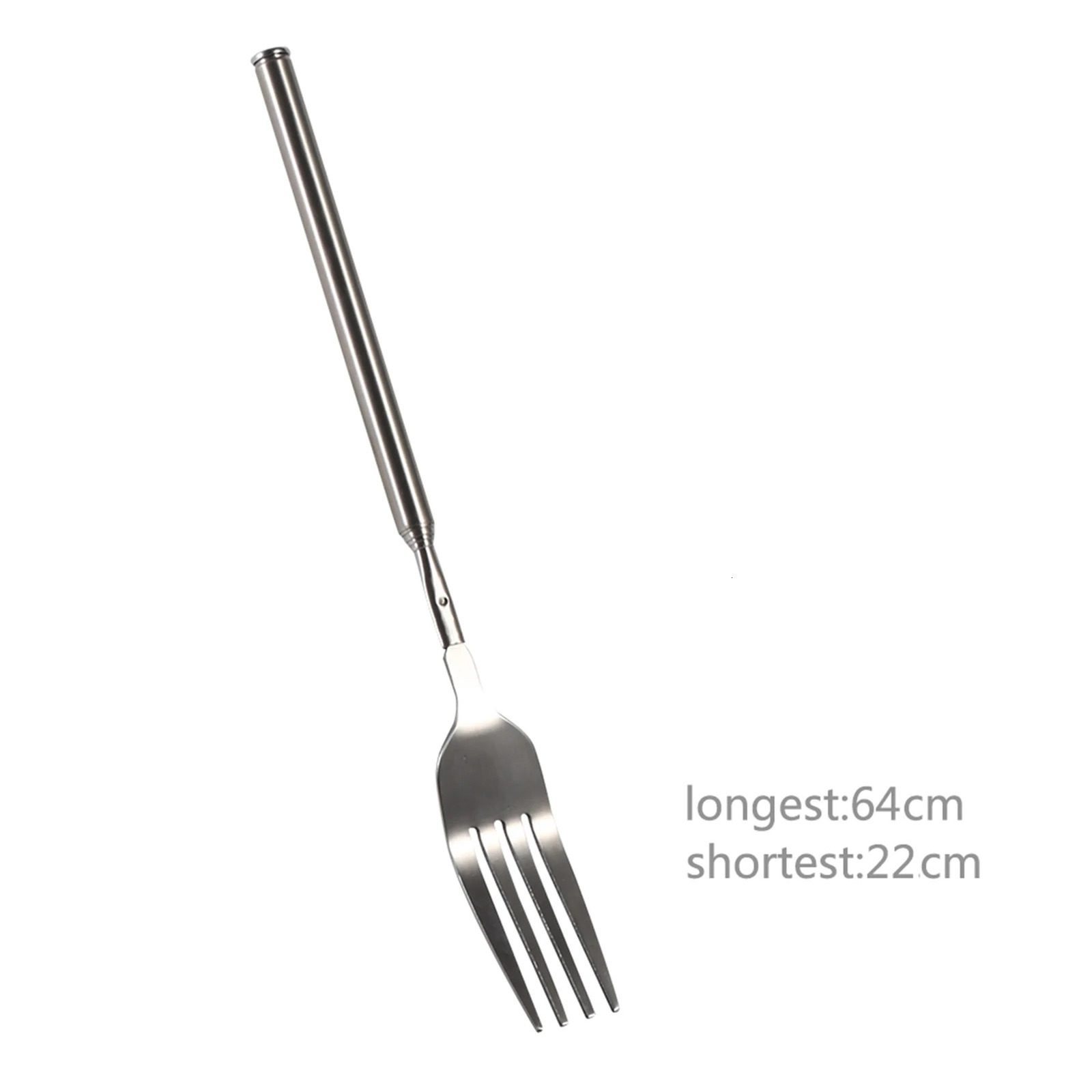 Stainless steel telescopic fork kitchen tool long handled barbecue tableware dinner fruits desserts baking 241209