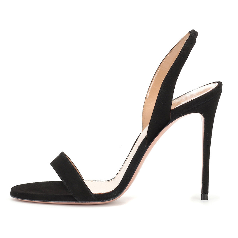 Ladies' fashionable elegant plus size gold and black open toed high-heeled sandals with exposed heels