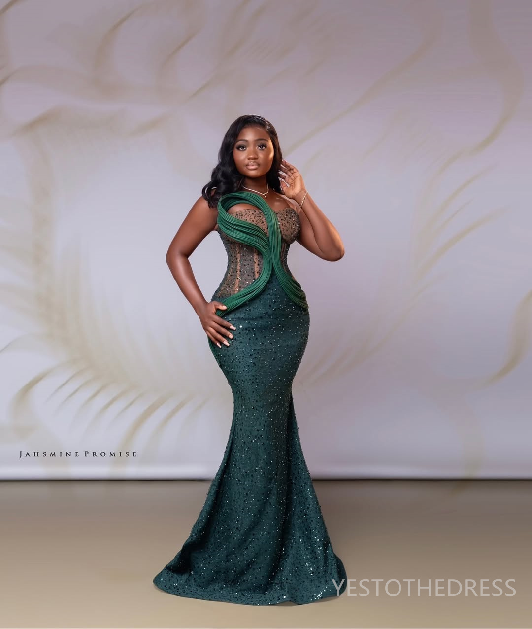 2025 Plus Size Aso Ebi Green Prom Dresses For Special Occasions Mermaid Evening Dresses Strapless Sequined Lace Birthday Dress Second Reception Gown A