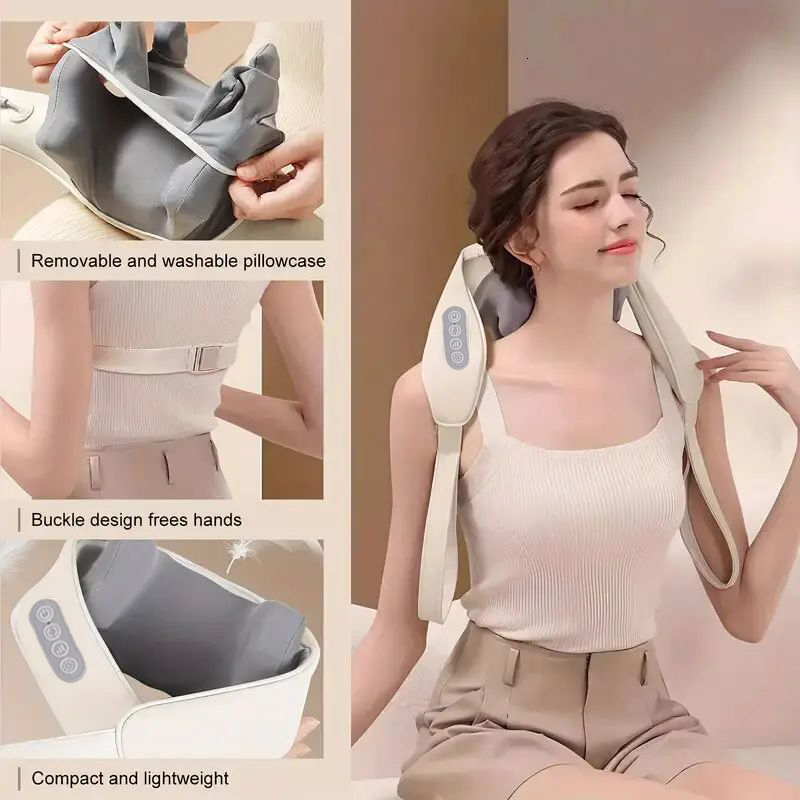 Neck With Low Heat Back Shoulder Massager Area Coverage Bionic Kneading Wireless Massage