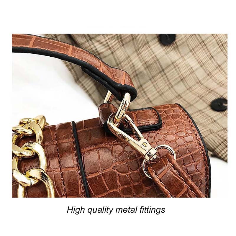 Trendy and fashionable women trend s patterned trend shoulder hardware chain with color block crossbody bag retro designer crossbody bag trendy should