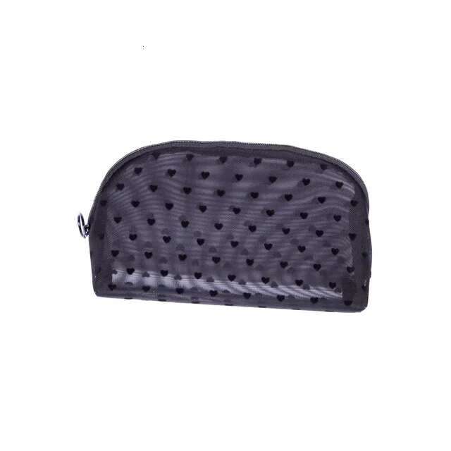 Designer's bag Nylon Mesh Cosmetic Bag Zipper Heart Shaped Toiletry Organizer Makeup Bags Multifunctional Women Lipstick Key Coin Purse Pouch