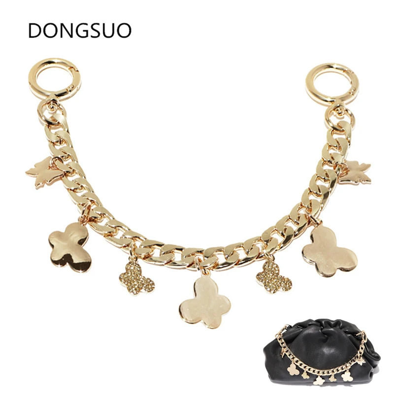 Charm with Handle Butterfly Decoration Gold Metal Chain Handbag Wallet Replacement Accessories Hardware Quality 241205