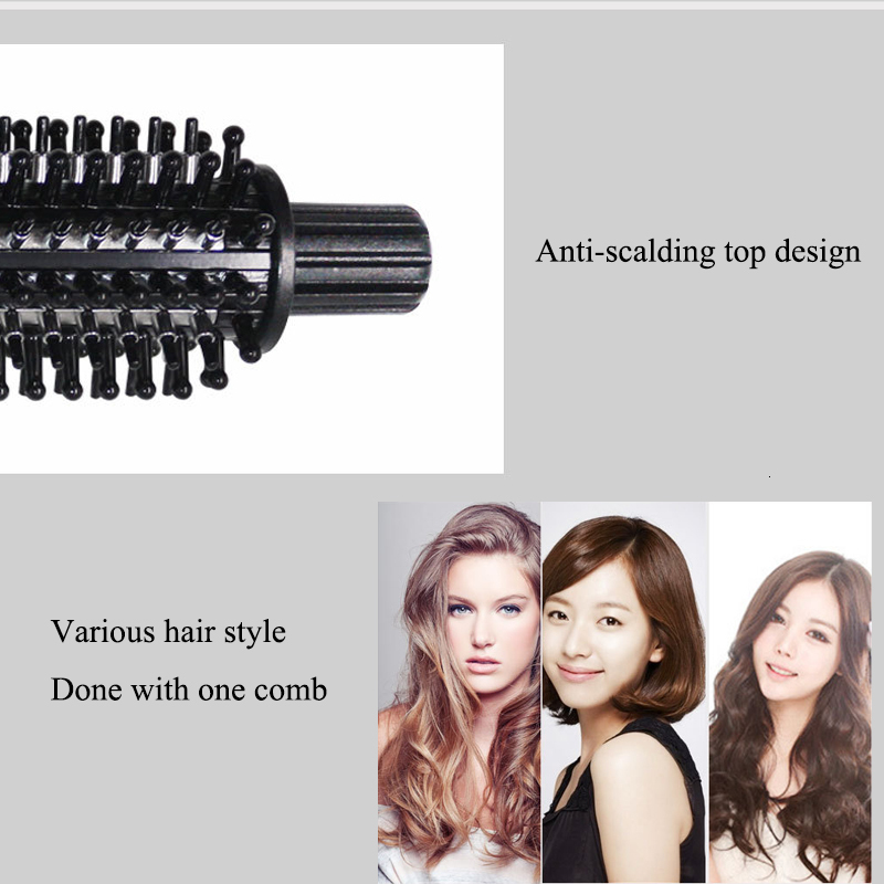 2 In 1 Professional Ceramic Curler Electric Hot Comb Multifunction Brush Hair Curlers Roller Styg Tool Curg Iron