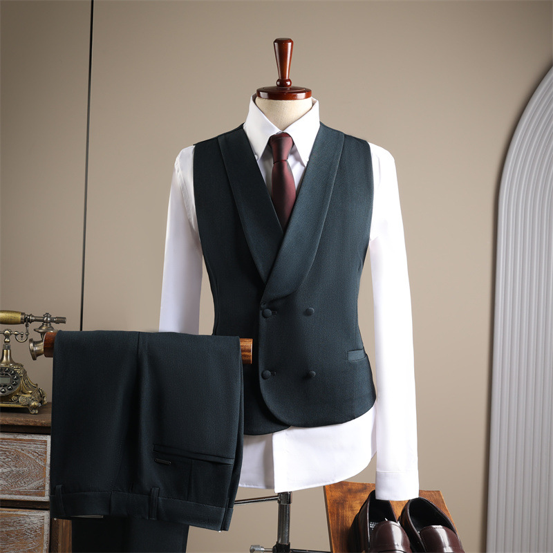 L825 Men's three-piece suit double-breasted casual men's wool suit groom groomsmen dress