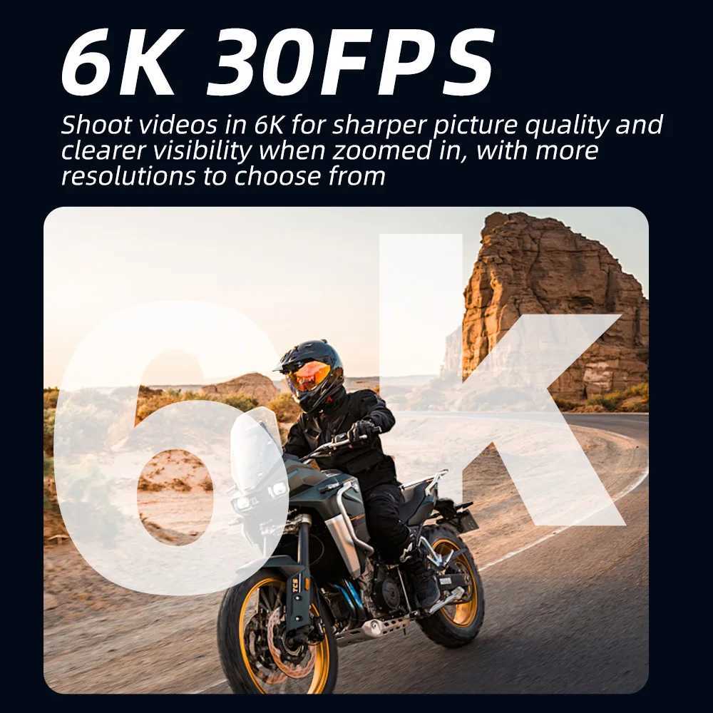 6K action camera 5K60FPS 4K60FPS 50MP 2.0-inch touch LCD EIS dual Sn WiFi 170D waterproof 30M 5X Zo sports camera with remote control Y241211