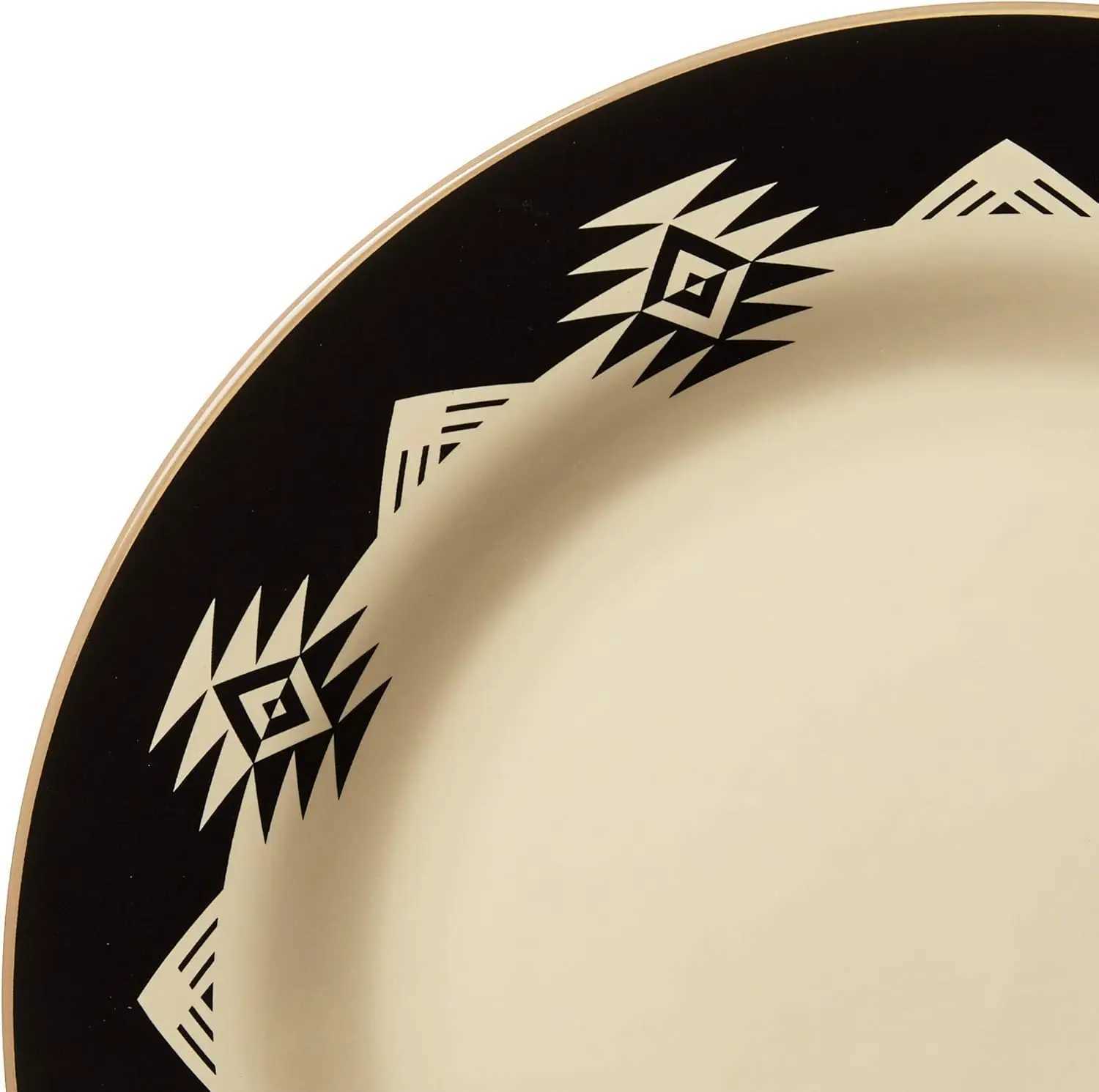 Paseo Road By HiEnd Accents Chalet Aztec 16 Piece Ceramic Dinnerware Set with Plates Bowls gs Southwestern Rustic Cabin LodgeXJ241209