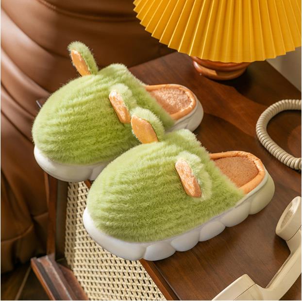 Winter woolen slippers woman Winter woolen flat bottomed womens shoes, man fashionable and warm mens slippers size 34-41-46 with box Color blocked man