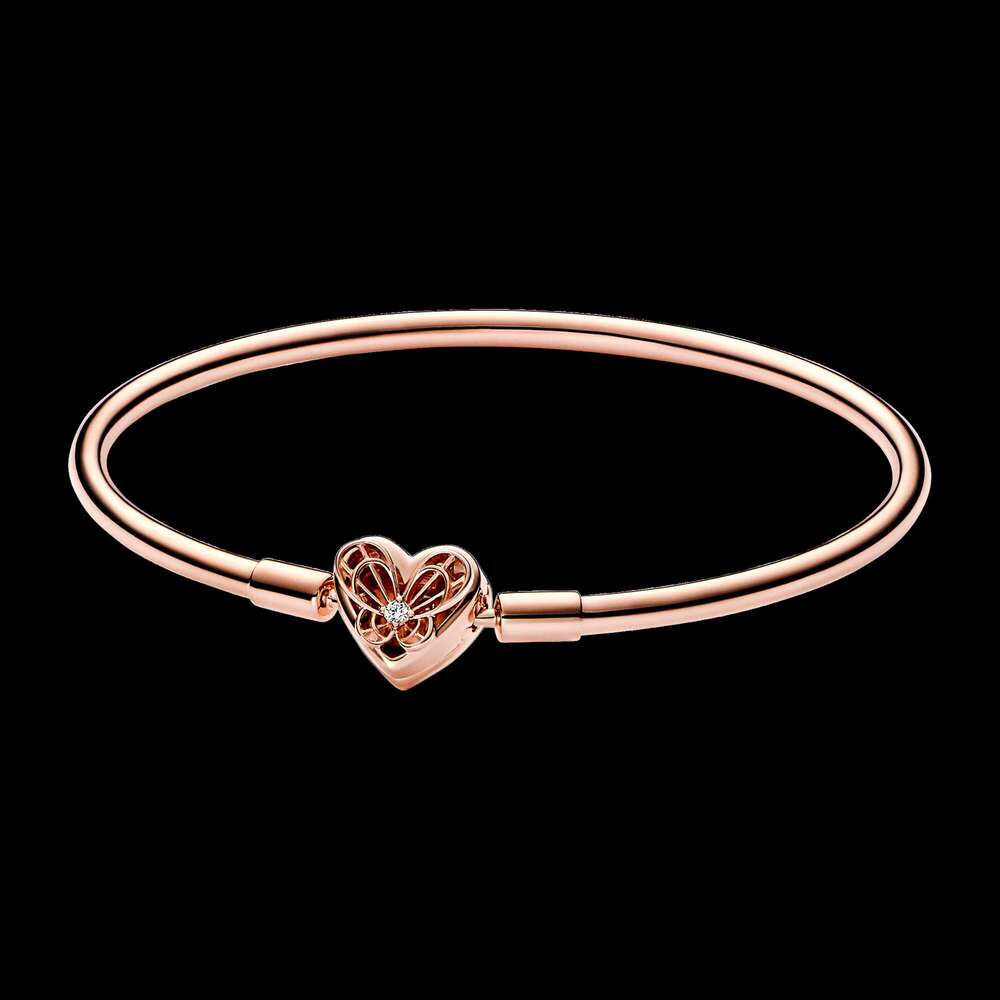 Authentic Sier Snake Chain Clasp Charm Bracelet Fit Original European Bead Pendant Bangle Jewelry Making Accessories Gift