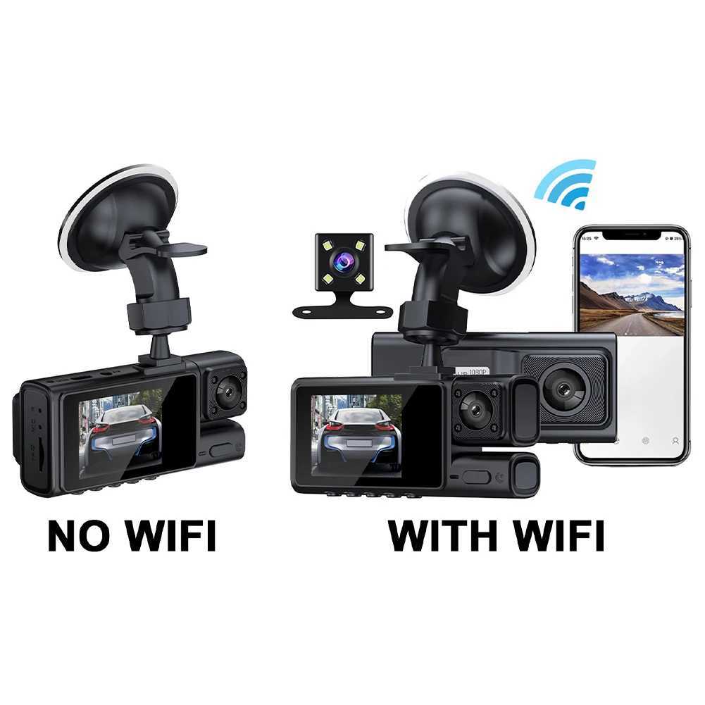 Car dvr 3 Channel Dash Cam Motion Detection HD 1080P Vehicle Video Recorder G-Sensor Car Camcorder Night Vision Front Rear Inside Camera R250529