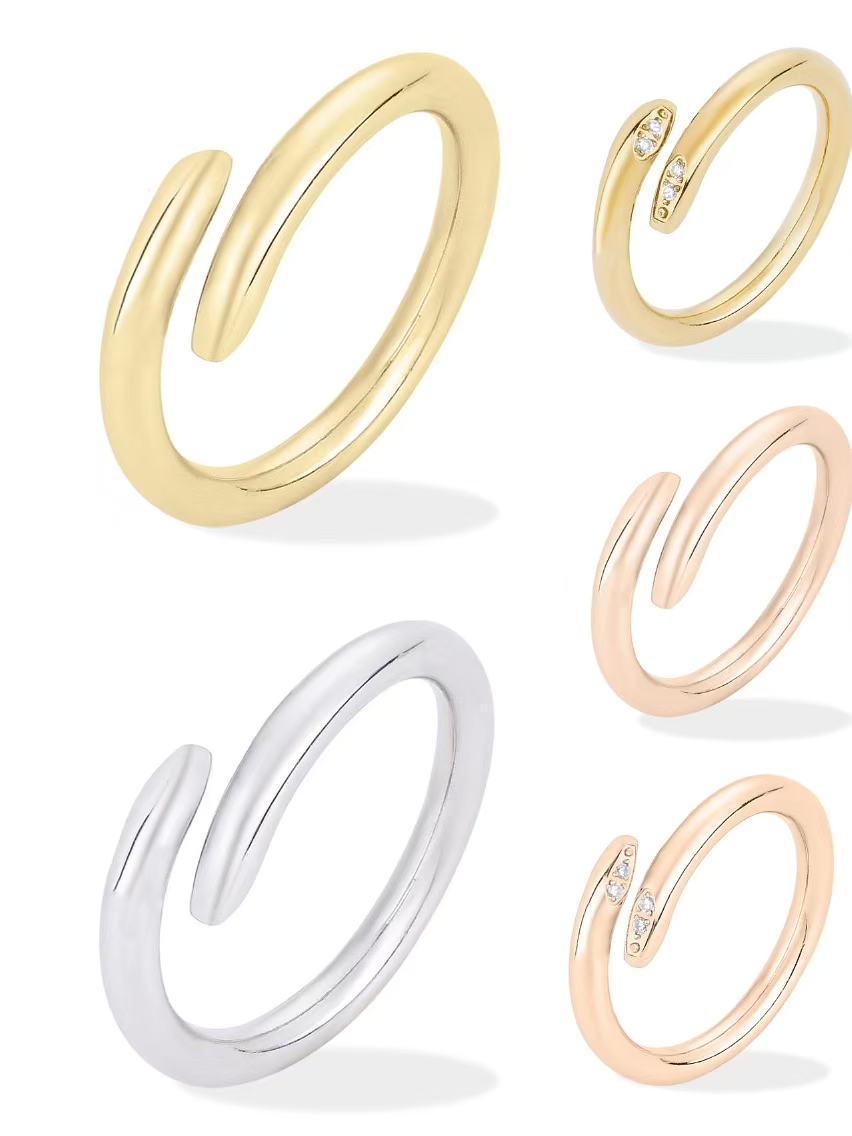 Fashion Unisex Cuff Ring Designer Nail Ring Stainless Steel Edgy Nail Ring Minimalist Fashion Statement for All Occasions