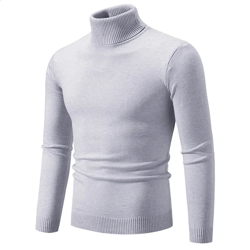 Mens high neck sweater floral knit warm and casual turtle neck sweater mens top 241205