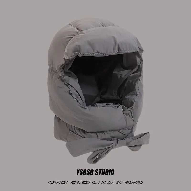 Autumn Winter Down Cotton Warm Lei Feng Hat Ear Protector Riding Electric Vehicle Cold Proof Velvet Thickened Ski Bomber CX241210