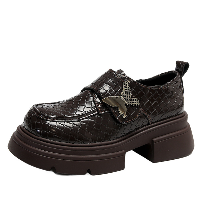 Women Casual Shoes:Dress Patent Leather Shoes Design Sense Thick Sole NEW hot Loafers Shoes,Black/Brown,Free shipping