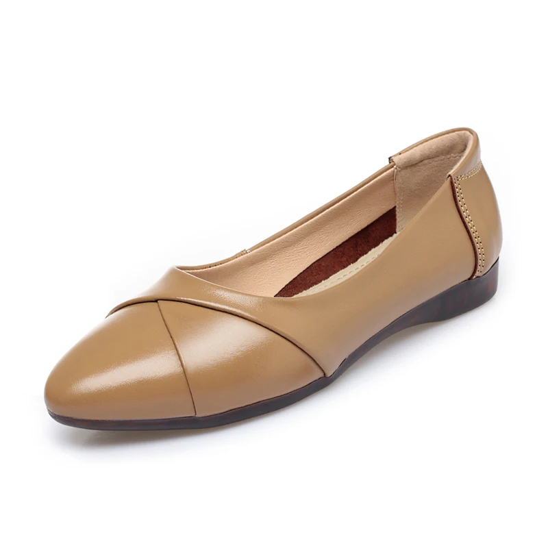 AIYUQI Autumn Women Flat Shoes Genuine Leather Comfortable Bottom Big Size Casual Loafers Mother Shoes