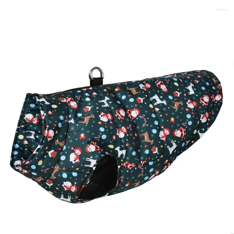 Dog Apparel Christmas Pet Vest Warm Elk Santa Claus Jackets Xmas Waterproof Printed Jacket Coat Winter Puppy Medium Clothes HF40