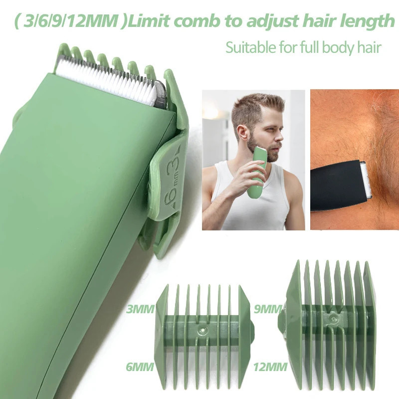Body Hair Trimmer Shaver for Men Ball Trimmer for Groin Pubic Replaceable Ceramic Blade Groomer Electric Razor Waterproof Clippe 241211