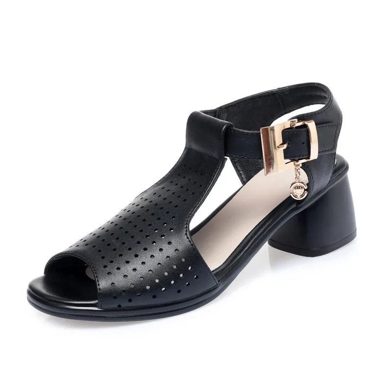 AIYUQI Women Gladiator Sandals Summer Women's Sandals Mid-heel Large Size Fashion Women's Sandals