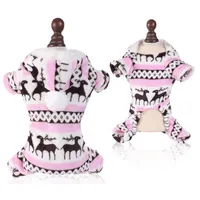 Dog Apparel Pajamas Warm Christmas Coat Fleece Thermal Clothes Winter Puppy Jumpsuits Overalls For Small Medium Dogs HF60