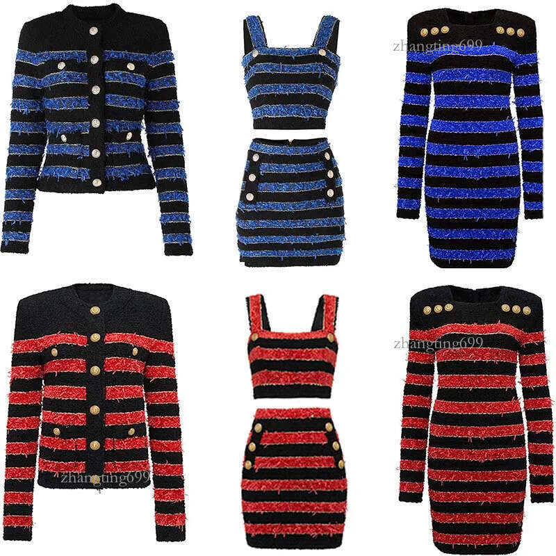 Women Two Pieces Dress Luxury Designer Woman Skirt Set Long Sleeves Skirts Sets One-Pc Skirts Office Lady Clothes Businessn Wear