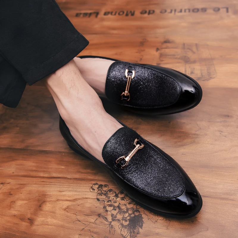 Fashion Leather Shoes For Businesss Sequin Men Wedding Formal Dress Shoes Man Office Oxford Manager Casual Shoes Plus Size 241211