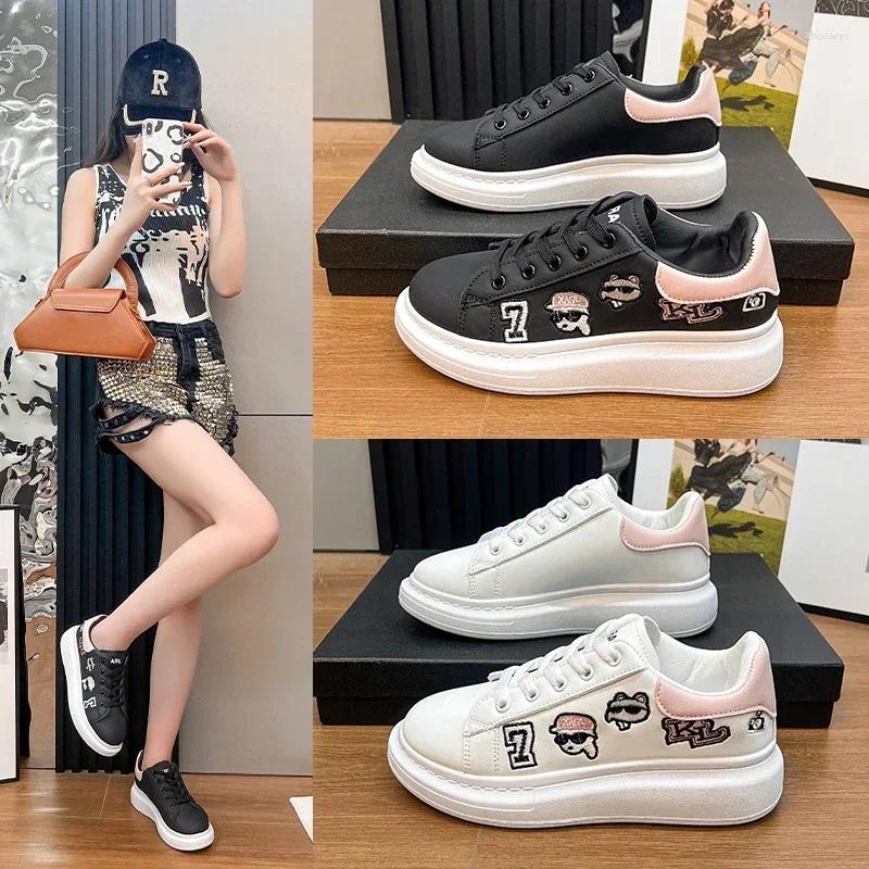 Casual Shoes Personality Women Skateboarding Comfortable Female Sport Running Sneakers PU Leather Girls Fiess Walking Trainers