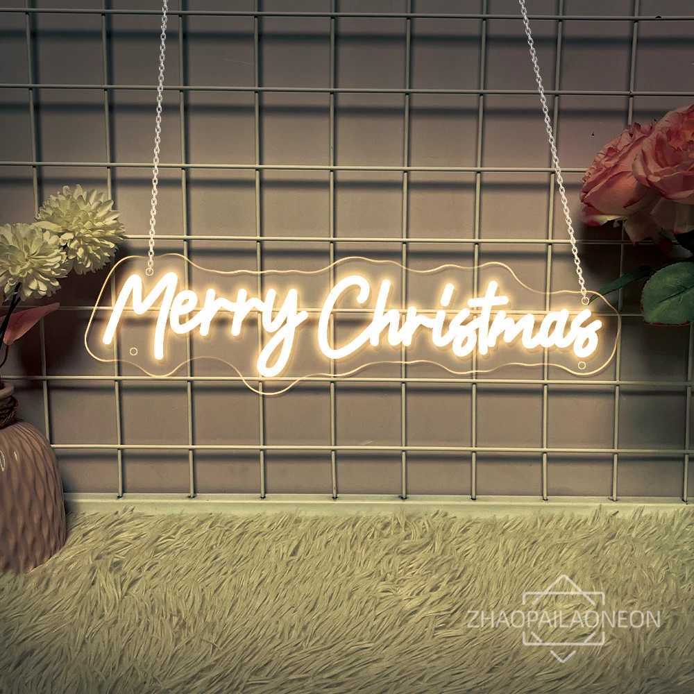 Christmas neon lights LED logo home room wall decoration Merry Christmas bedroom gift decoration neon lights Happy New Year neon lights USB X241210