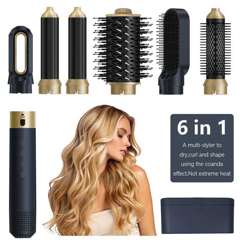 6 in 1 Hair Dryer Curler Straightener Comb Household Multistyler Set Hairstyler Blower Brush Curling Iron Salon Hot Air StylerXJ241211