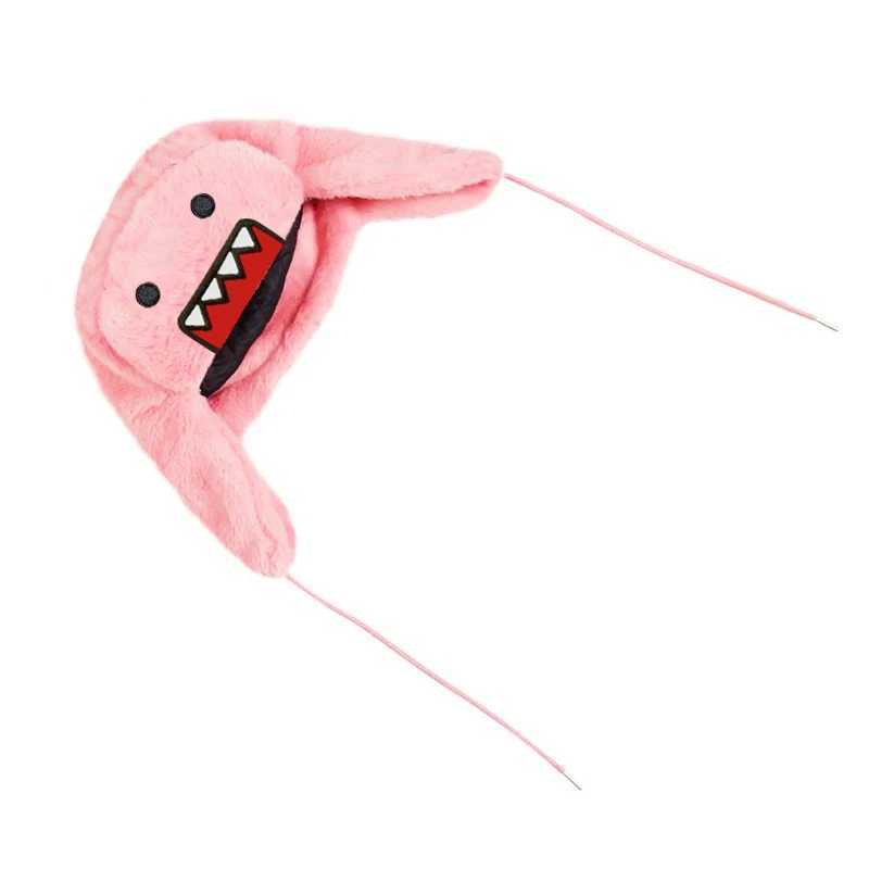 Autumn Winter Outdoor New Unique Pink Domokun Cartoon Design Embroidery Craft Ear Protection Warm Coral Velvet Lei Feng HatX241210