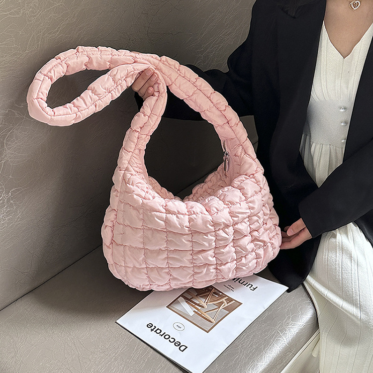 2025 Designer New 3 Free shipping pleated cloud womens large capacity crossbody Korean casual cotton clothing tote bag