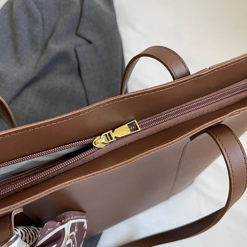 Tote Bag for Women with Zipper Shoulder Bag PU Leather Large Capacity Purses and Handbags Top Handle Handbag for Work Dating 241210