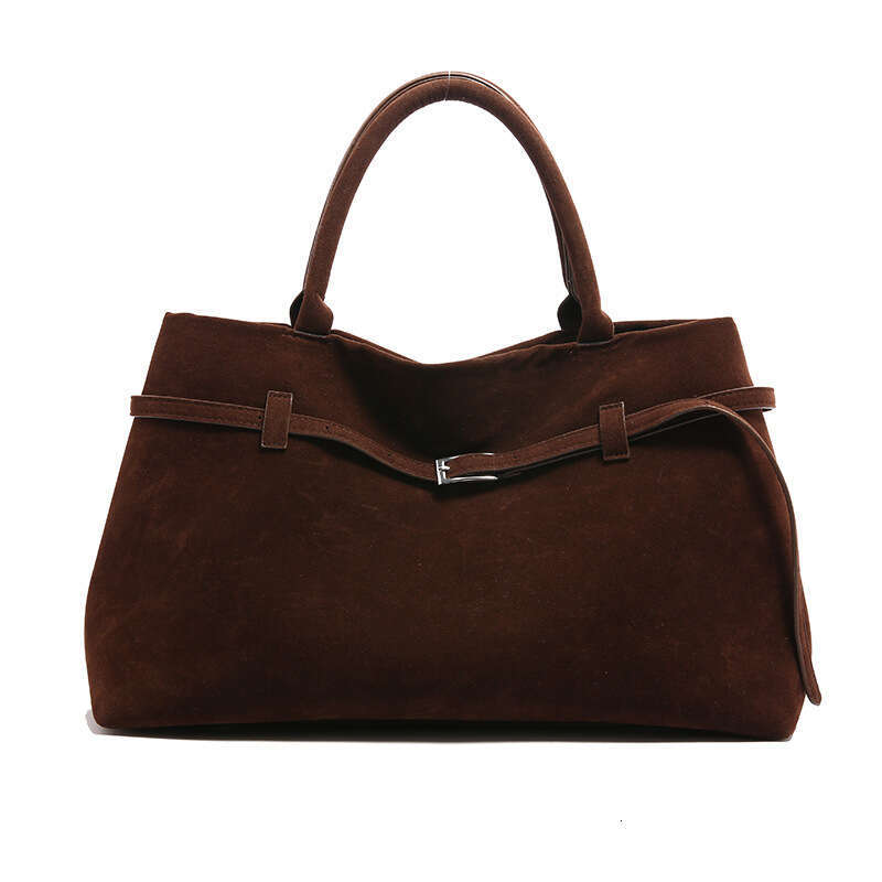 Handheld Tote for Women Suede Medium Top Handle Satchel Shoulder Bag Autumn Winter Matte Leather Trendy Large Commuter Shoulder Underarm Bag