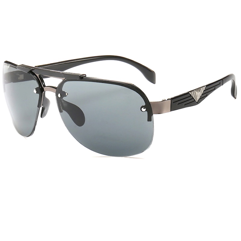 Pilot Sunglasses Men UV400 Vintage Punk Rimless Rectangle Square Classic Men Fashion Glasses Trendy Small Frame Sun Glasses Frameless Eyewear Steampun