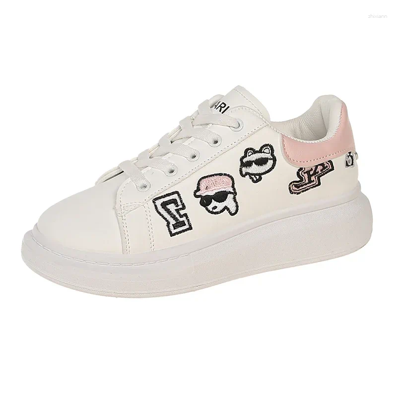 Casual Shoes Personality Women Skateboarding Comfortable Female Sport Running Sneakers PU Leather Girls Fiess Walking Trainers